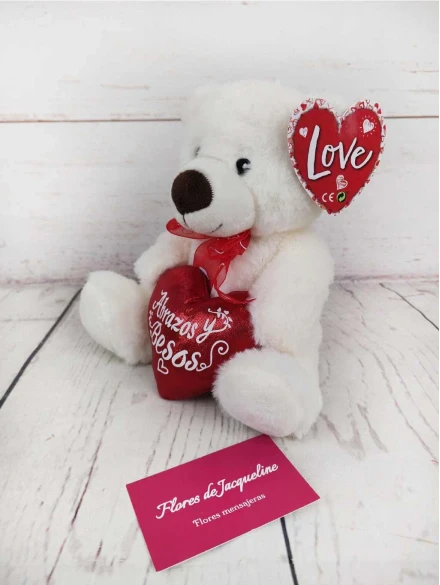 Peluche blanco abrazos