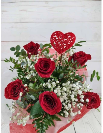 Media docena rosas rojas