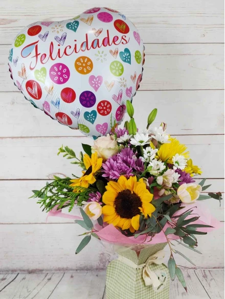 Globo con palo para felicitar