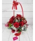11 rosas en cesta