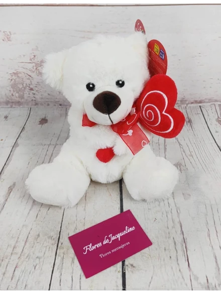 Peluche blanco con globo espiral