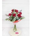 Docena rosas rojas tallo largo