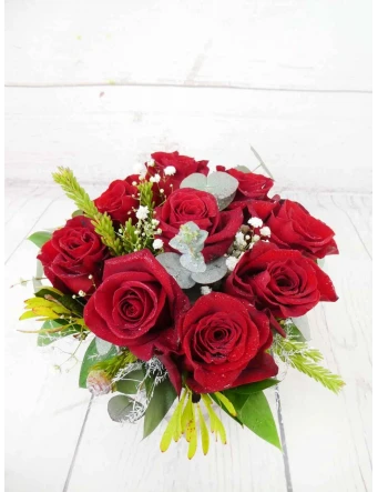 Cubilete 9 Rosas Rojas Amor Eterno