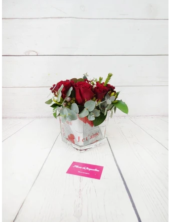 Cubilete 9 Rosas Rojas Amor Eterno