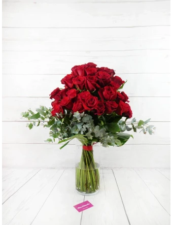Ramo 60 Rosas Rojas con Jarrón