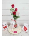 Rosas, bombones y peluche